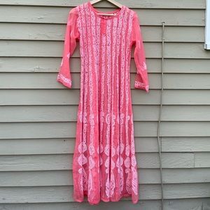 Chikankari long dress beautiful work size S